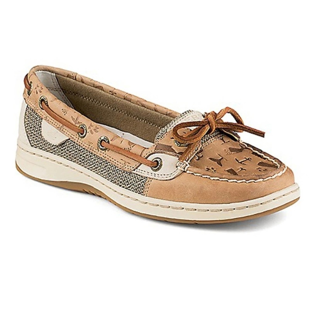 Sperry Tan and Cream Flats